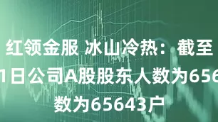 红领金服 冰山冷热：截至7月31日公司A股股东人数为65643户